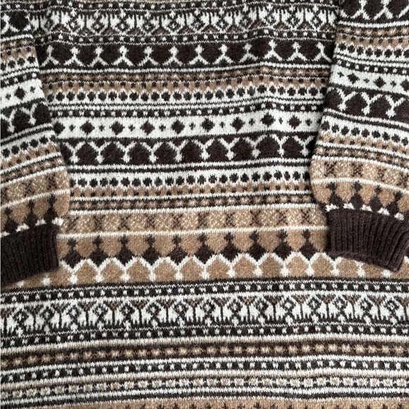 Eloquii Fair Isle Sweater Dress | Size 14/16 | Cozy Neutral Knit - Picture 3 of 5